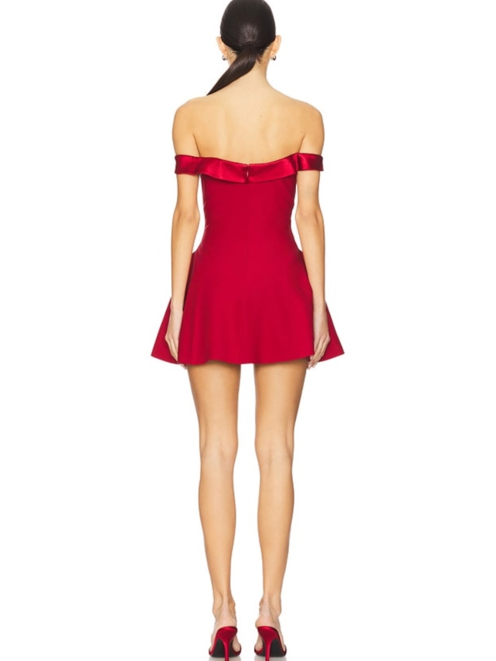 Mirror Palais Red Off-the-Shoulder Mini Dress | Size S | NWT - Picture 3 of 7